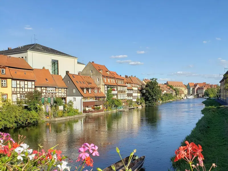 Häuserzeile an der Regnitz in Bamberg