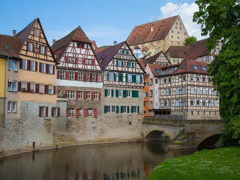 Fachwerkhäuser am Kocher in Schwäbisch Hall